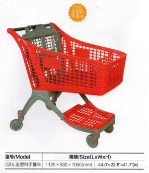 PL220C High Quality Supermarket Equipment Plastic Shopping Trolley Cart