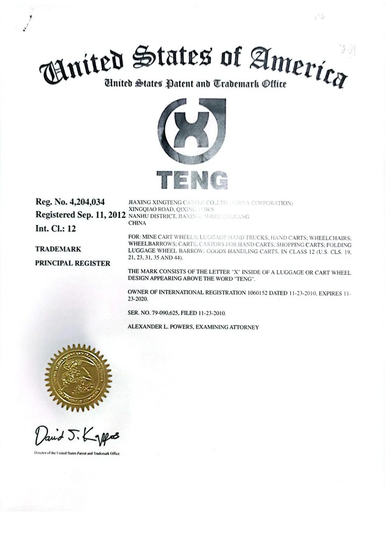U.S. Patent for Self-Warning Brake Wear Caster